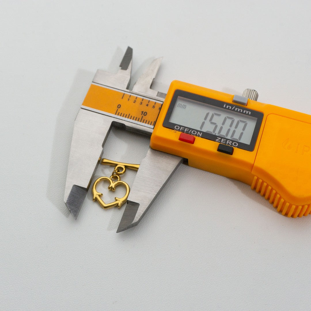 Heart Arrow Toggle Clasp DIY Stainless Steel PVD Gold Pengait Toggle Hati Hypoallergenic