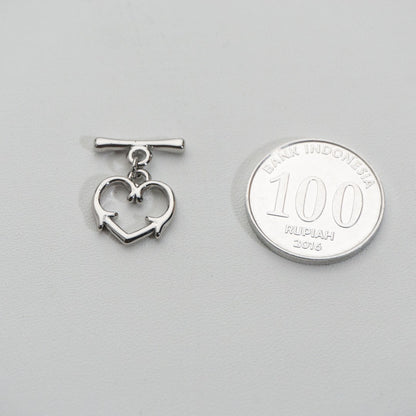 Heart Arrow Toggle Clasp DIY Stainless Steel PVD Gold Pengait Toggle Hati Hypoallergenic