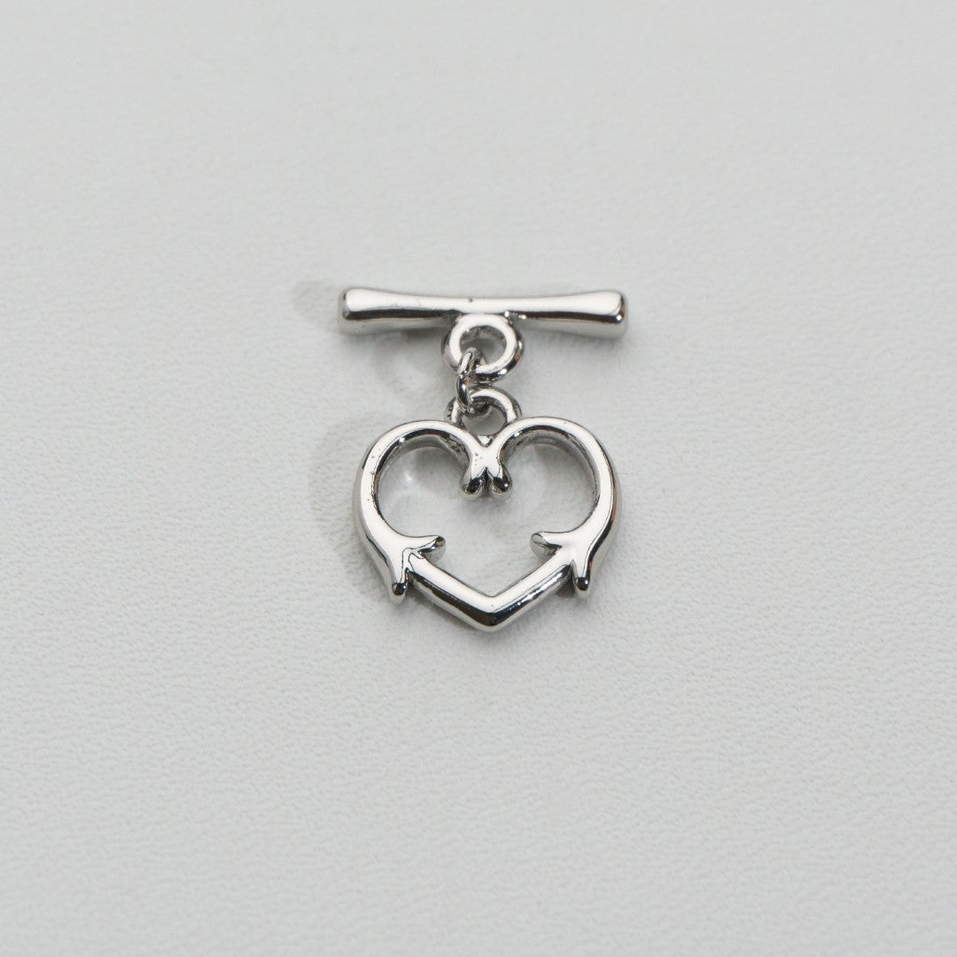 Heart Arrow Toggle Clasp DIY Stainless Steel PVD Gold Pengait Toggle Hati Hypoallergenic