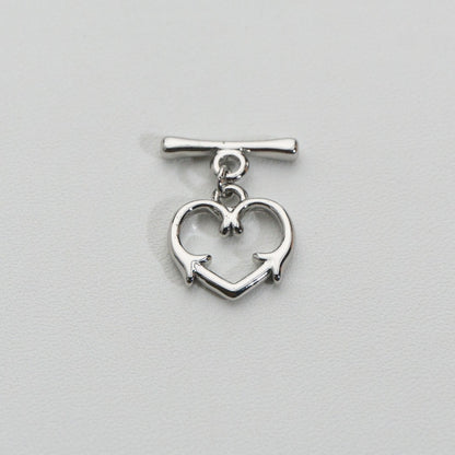 Heart Arrow Toggle Clasp DIY Stainless Steel PVD Gold Pengait Toggle Hati Hypoallergenic