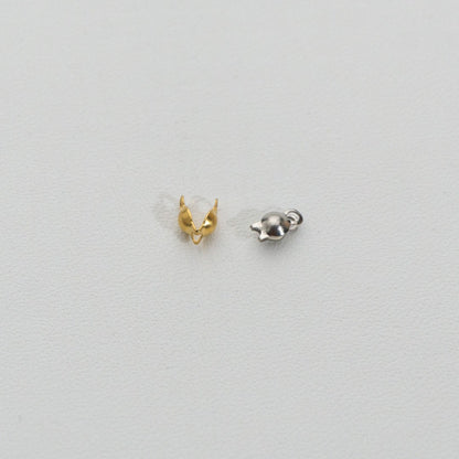(10pcs) 3mm Crimp Beads Knot Cover DIY Stainless Steel PVD Gold Plated Kodokan Jepit Hypoallergenic