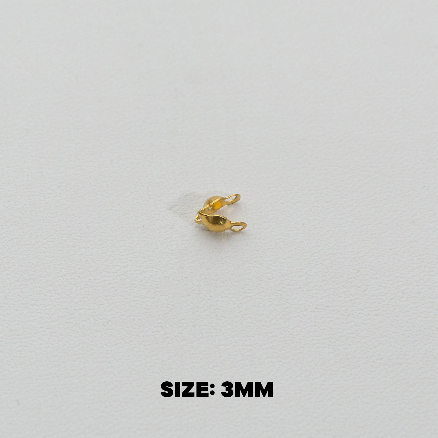 (10pcs) 3mm Crimp Beads Knot Cover DIY Stainless Steel PVD Gold Plated Kodokan Jepit Hypoallergenic