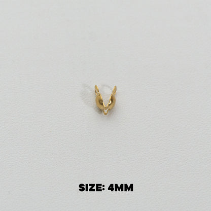 (10pcs) 4mm Crimp Beads Knot Cover DIY Stainless Steel PVD Gold Plated Kodokan Jepit Hypoallergenic