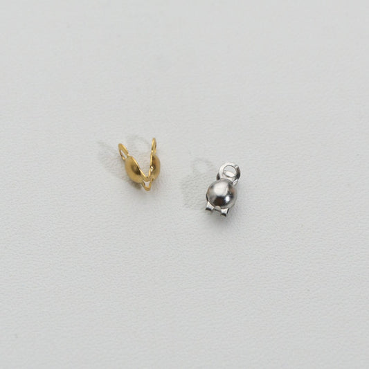 (10pcs) 4mm Crimp Beads Knot Cover DIY Stainless Steel PVD Gold Plated Kodokan Jepit Hypoallergenic