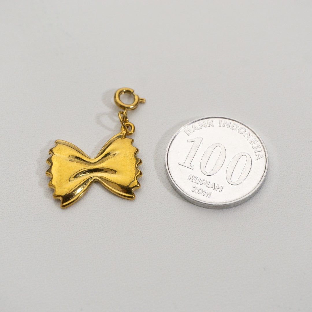 Plain Candy Pendant Stainless Steel PVD Gold Plated Liontin Permen Hypoallergenic
