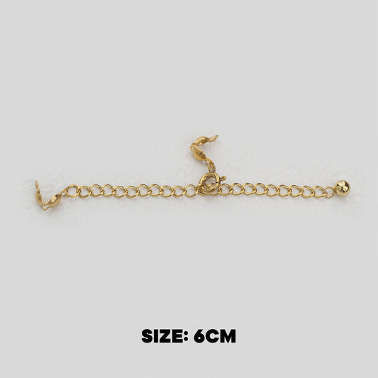 Extender Chain With Crimp Beads Knot For DIY Stainless Steel PVD Gold Plated Rantai Tambahan Gelang/Kalung DIY Hypoallergenic