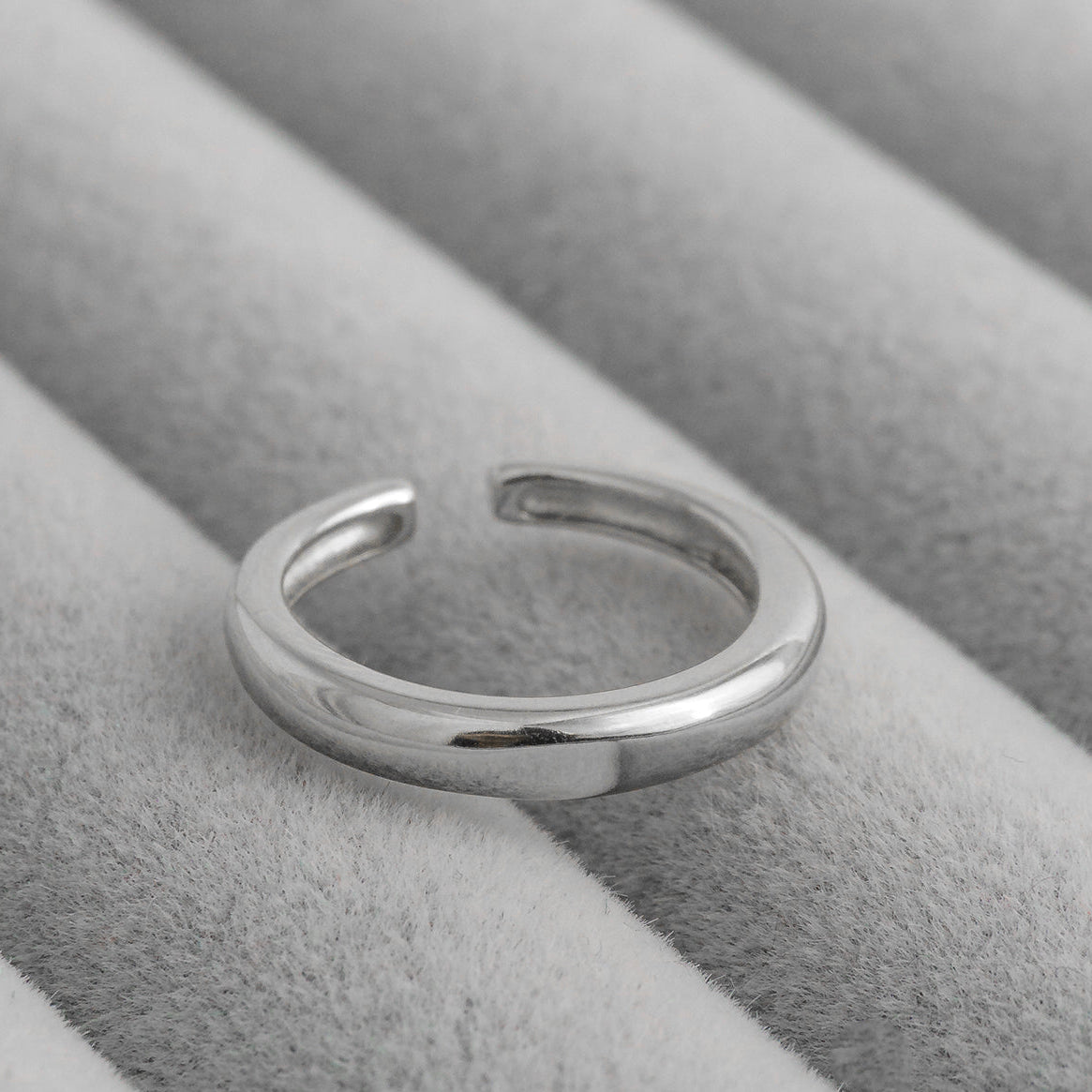 Minimalist Plain Smooth Dome Adjustable Ring Stainless Steel PVD Gold Plated Cincin Polos Hypoallergenic