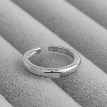 Minimalist Plain Smooth Dome Adjustable Ring Stainless Steel PVD Gold Plated Cincin Polos Hypoallergenic