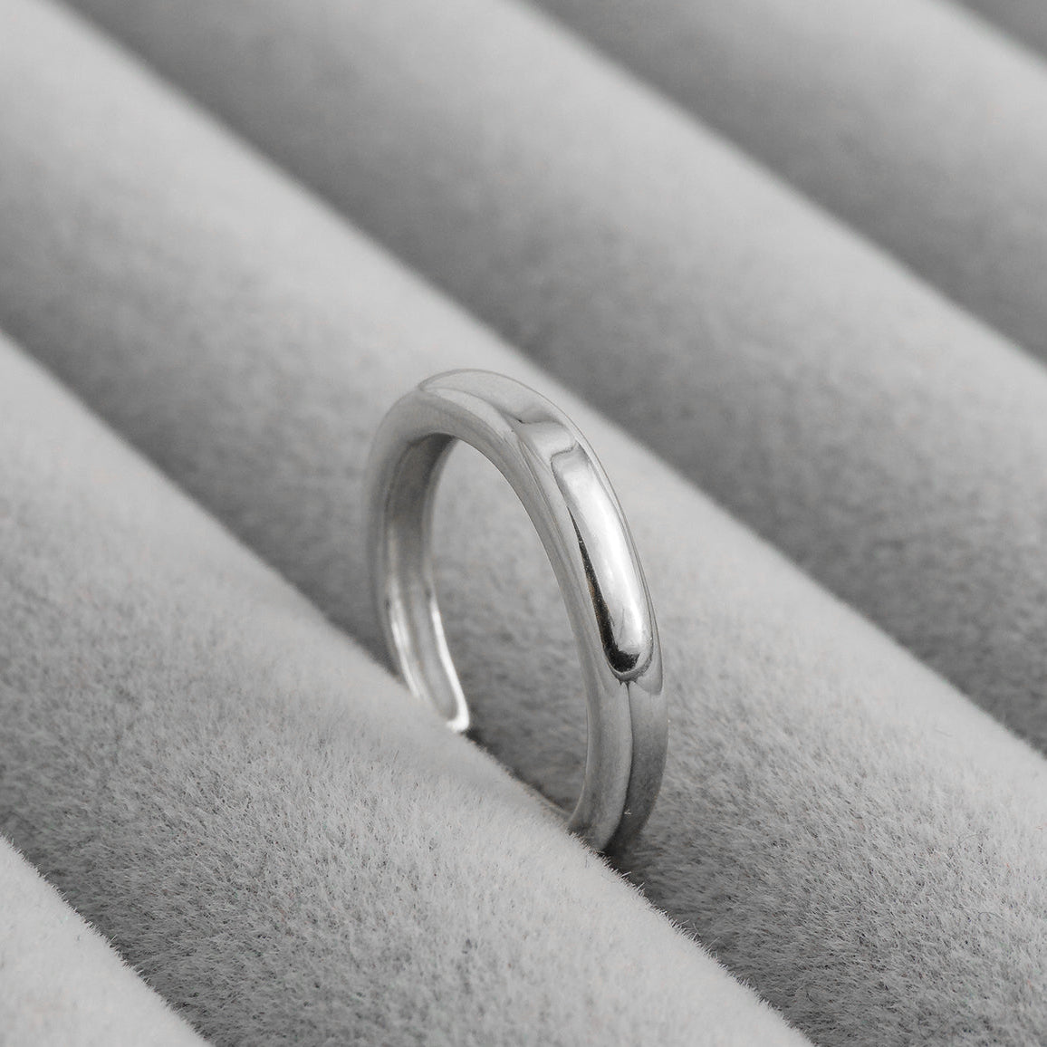 Minimalist Plain Smooth Dome Adjustable Ring Stainless Steel PVD Gold Plated Cincin Polos Hypoallergenic
