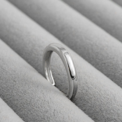 Minimalist Plain Smooth Dome Adjustable Ring Stainless Steel PVD Gold Plated Cincin Polos Hypoallergenic