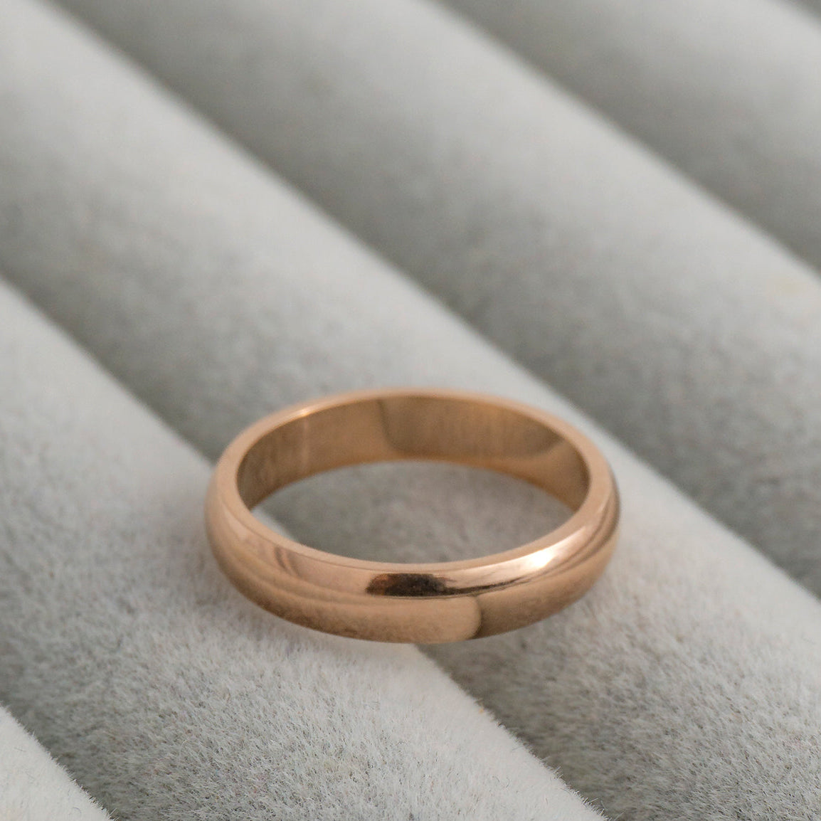 Minimalist Plain Dome Stackable Ring Stainless Steel PVD Gold Plated Cincin Polos Hypoallergenic