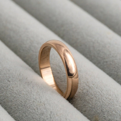 Minimalist Plain Dome Stackable Ring Stainless Steel PVD Gold Plated Cincin Polos Hypoallergenic