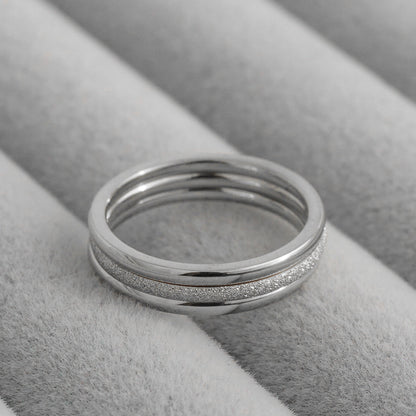 1 Set (3Pcs) Sandblast & Polished Thin Stackable Ring Stainless Steel PVD Gold Plated Cincin Polos Hypoallergenic