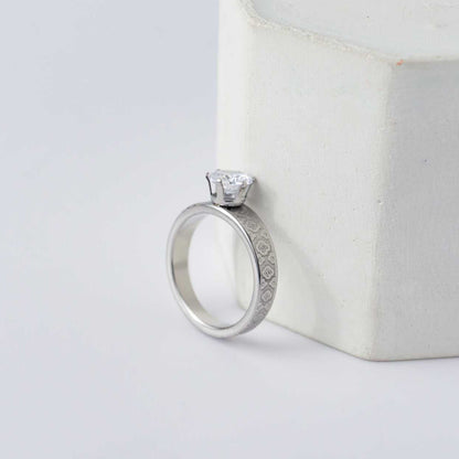 Lucky Clover Pattern Vintage Ring Collection Stainless Steel PVD Gold Plated Cincin Motif Daun Semanggi Hypoallergenic