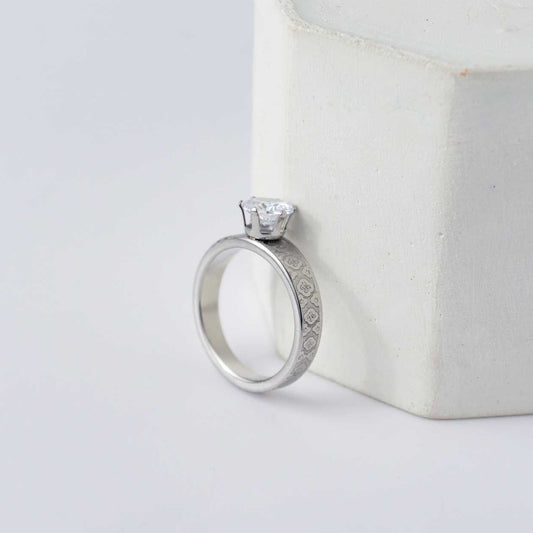 Lucky Clover Pattern Vintage Ring Collection Stainless Steel PVD Gold Plated Cincin Motif Daun Semanggi Hypoallergenic