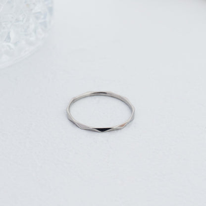 Minimalist Plain Geometric Line Band Ring Stainless Steel PVD Gold Plated Cincin Polos Hypoallergenic