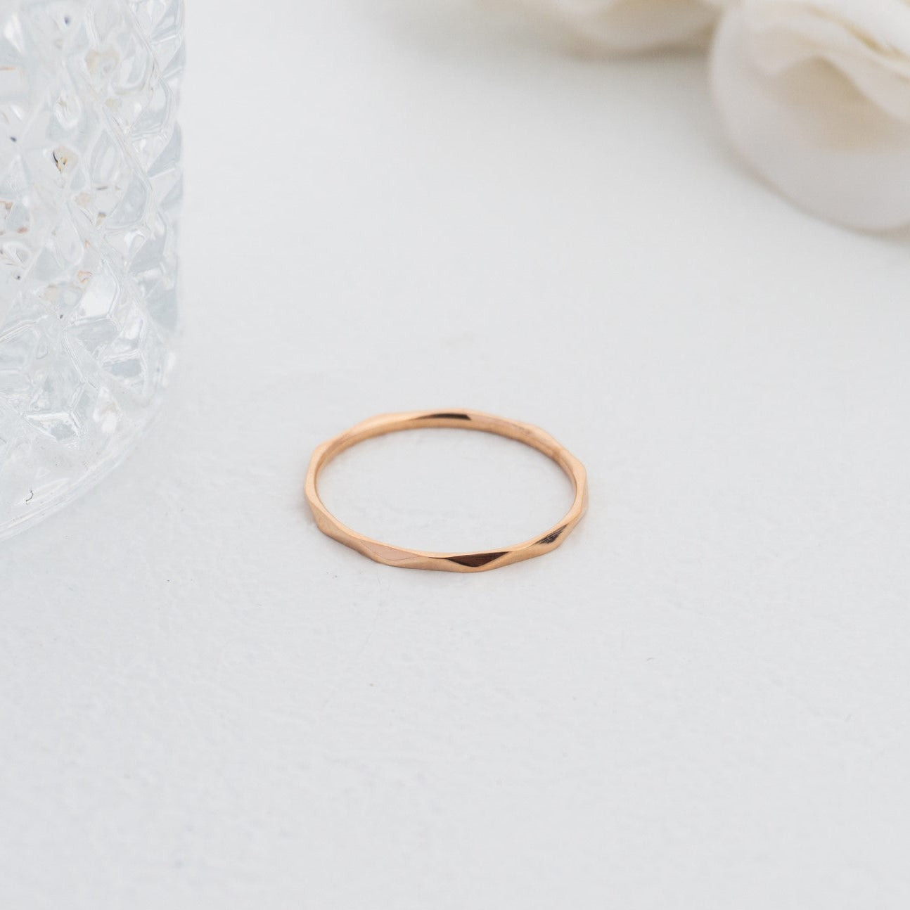 Minimalist Plain Geometric Line Band Ring Stainless Steel PVD Gold Plated Cincin Polos Hypoallergenic