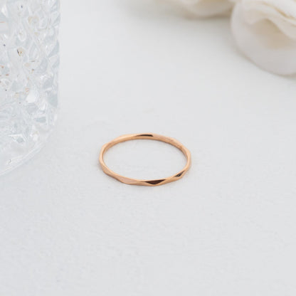 Minimalist Plain Geometric Line Band Ring Stainless Steel PVD Gold Plated Cincin Polos Hypoallergenic