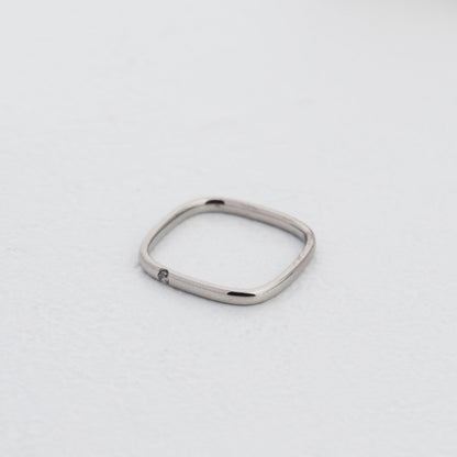 Minimalist Square Plain Ring Stainless Steel PVD Gold Plated Cincin Polos Hypoallergenic