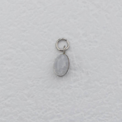 (9mm) Mini Oval Natural Gemstones Agate s Stainless Steel PVD Gold Plated Liontin Batu Alam Kecil Hypoallergenic