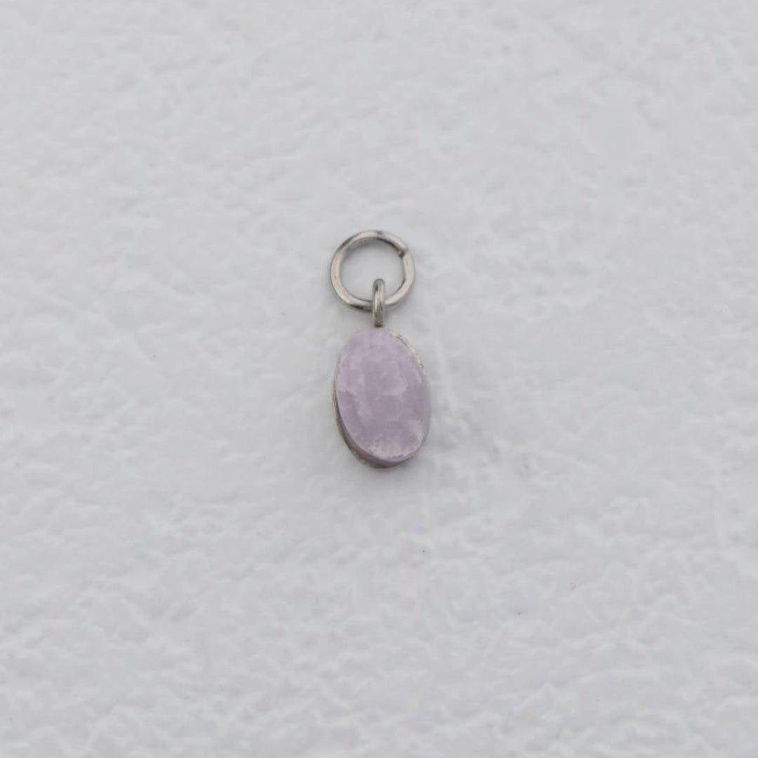 (9mm) Mini Oval Natural Gemstones Agate s Stainless Steel PVD Gold Plated Liontin Batu Alam Kecil Hypoallergenic