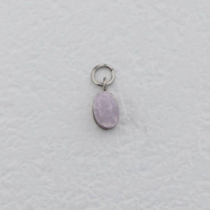 (9mm) Mini Oval Natural Gemstones Agate s Stainless Steel PVD Gold Plated Liontin Batu Alam Kecil Hypoallergenic