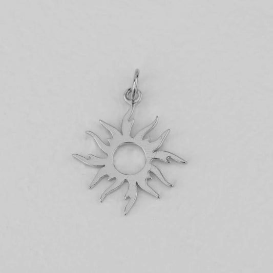 (2cm) Plain Fire Sun Charm Stainless Steel Liontin Matahari Polos Hypoallergenic