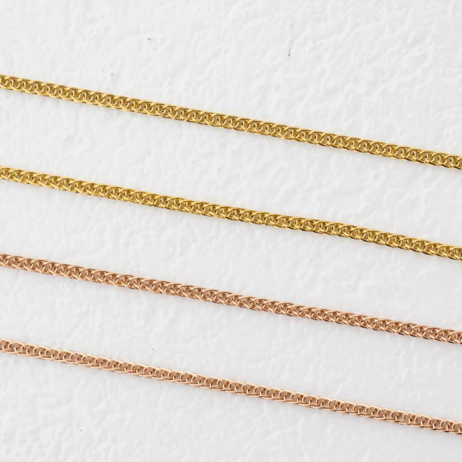 Adjustable Cable Chain Necklace Stainless Steel PVD Gold Plated Rantai Kalung Serut Hypoallergenic