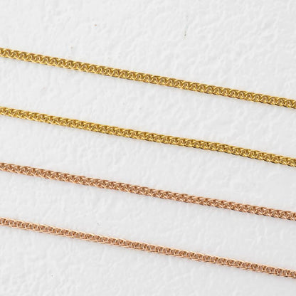 Adjustable Cable Chain Necklace Stainless Steel PVD Gold Plated Rantai Kalung Serut Hypoallergenic
