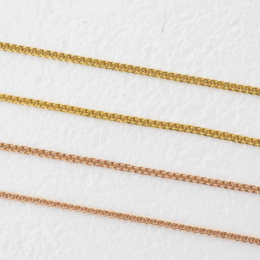 Adjustable Cable Chain Necklace Stainless Steel PVD Gold Plated Rantai Kalung Serut Hypoallergenic
