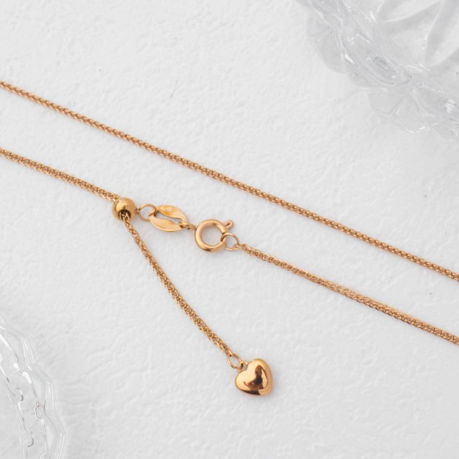Adjustable Cable Chain Necklace Stainless Steel PVD Gold Plated Rantai Kalung Serut Hypoallergenic