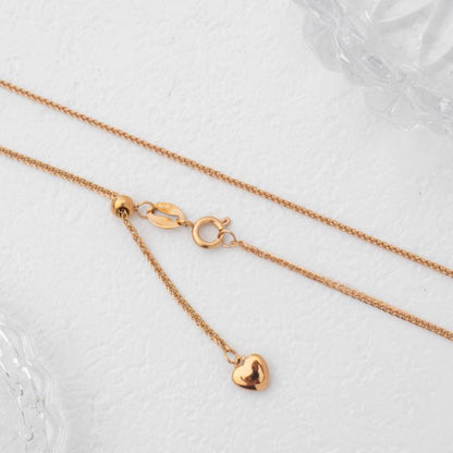 Adjustable Cable Chain Necklace Stainless Steel PVD Gold Plated Rantai Kalung Serut Hypoallergenic