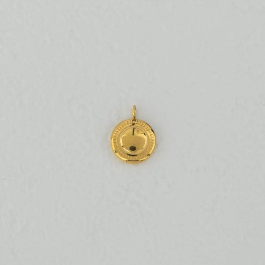 (9mm) Mini Round Coin Charm Stainless Steel PVD Gold Plated Liontin Koin Bulat Hypoallergenic