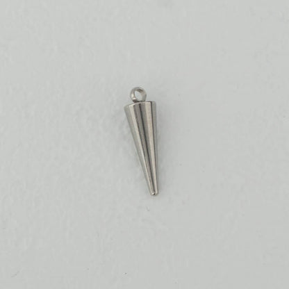 (17mm) Plain Tube Cone Unisex Charm Stainless Steel Liontin Tabung Kerucut Hypoallergenic