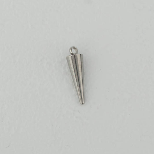 (17mm) Plain Tube Cone Unisex Charm Stainless Steel Liontin Tabung Kerucut Hypoallergenic