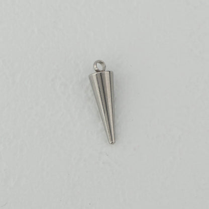 (17mm) Plain Tube Cone Unisex Charm Stainless Steel Liontin Tabung Kerucut Hypoallergenic