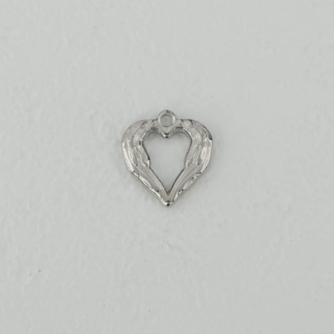(13mm) Heart Angel Wings Charms Stainless Steel PVD Gold Plated Liontin Hati Sayap Malaikat Hypoallergenic