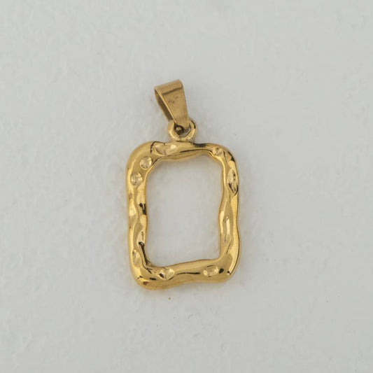 (2cm) Abstract Geometric Shape Irregular Frame Charm Stainless Steel PVD Gold Plated Liontin Kotak Hypoallergenic