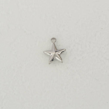 (12mm) Plain Star Charm Stainless Steel PVD Gold Plated Liontin Bintang Polos Hypoallergenic