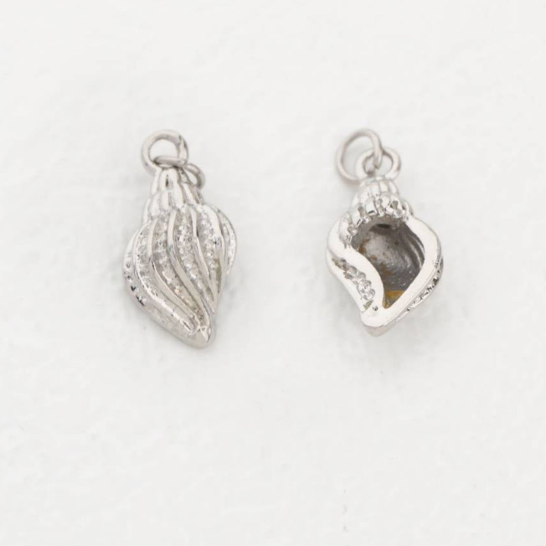 (1.8cm) Ocean Cone Shell Charm Stainless Steel PVD Gold Plated Liontin Kerang Laut Hypoallergenic
