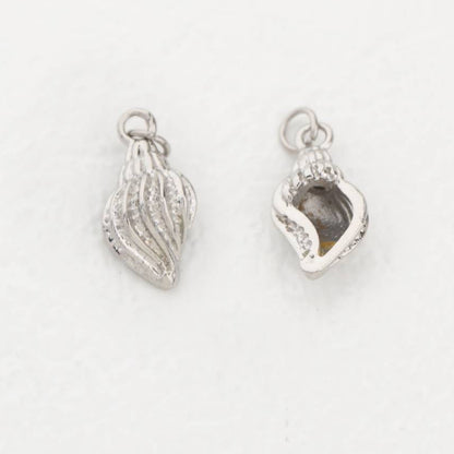 (1.8cm) Ocean Cone Shell Charm Stainless Steel PVD Gold Plated Liontin Kerang Laut Hypoallergenic