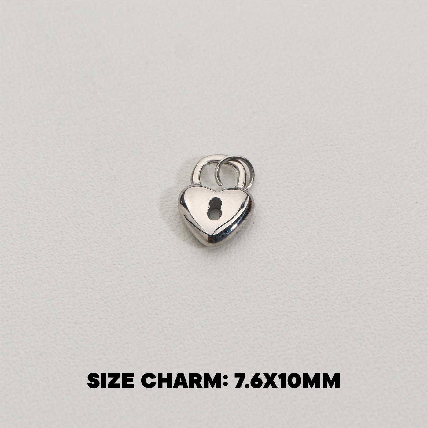 Lock Key Charms Stainless Steel PVD Gold Plated Liontin Gembok Hati Hypoallergenic