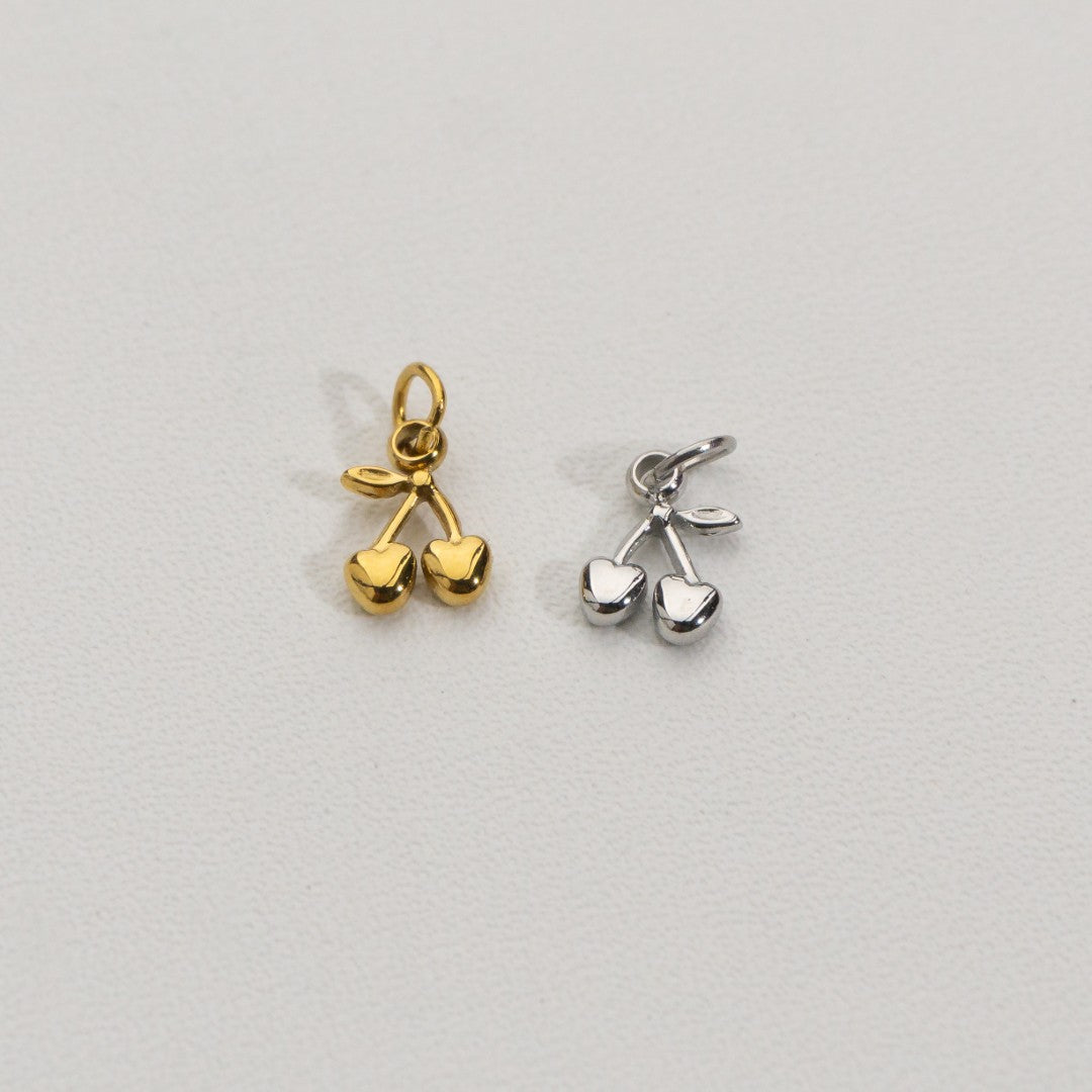Plain Mini Cherry Charms Stainless Steel PVD Gold Plated Liontin Ceri Kecil Hypoallergenic