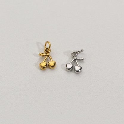 Plain Mini Cherry Charms Stainless Steel PVD Gold Plated Liontin Ceri Kecil Hypoallergenic