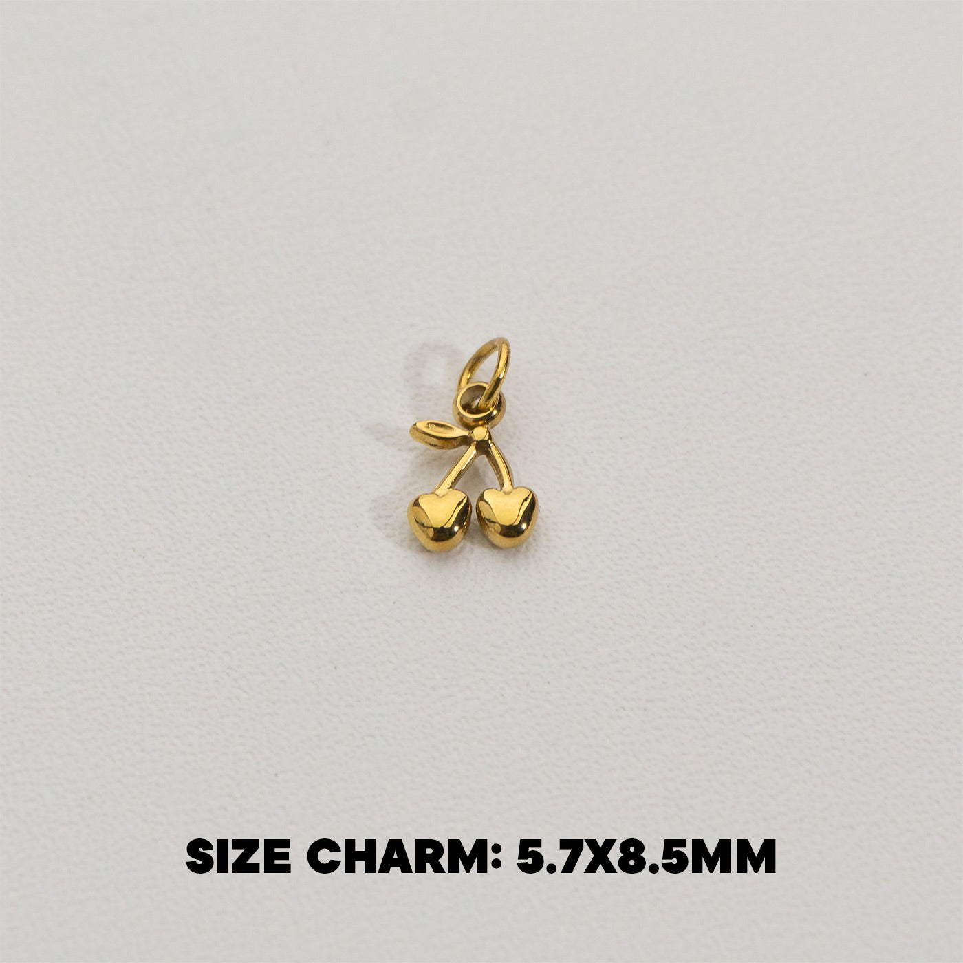 Plain Mini Cherry Charms Stainless Steel PVD Gold Plated Liontin Ceri Kecil Hypoallergenic