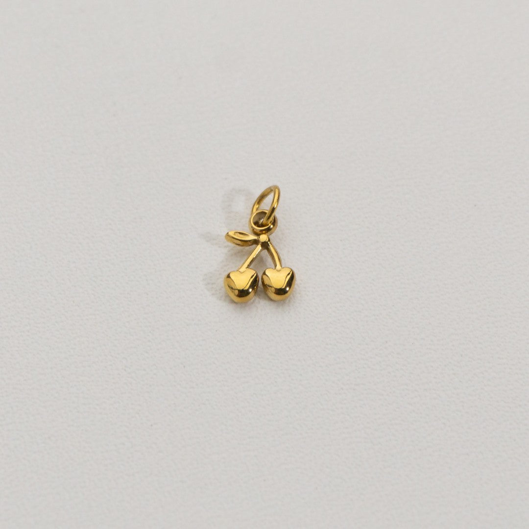 Plain Mini Cherry Charms Stainless Steel PVD Gold Plated Liontin Ceri Kecil Hypoallergenic