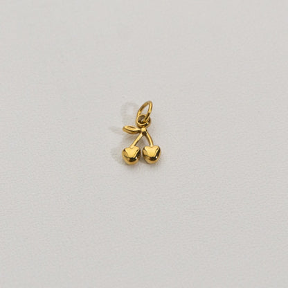 Plain Mini Cherry Charms Stainless Steel PVD Gold Plated Liontin Ceri Kecil Hypoallergenic