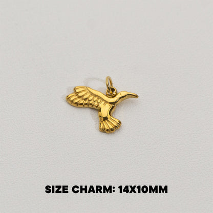 Flying Eagle Charms Stainless Steel PVD Gold Plated Liontin Burung Elang Terbang Hypoallergenic