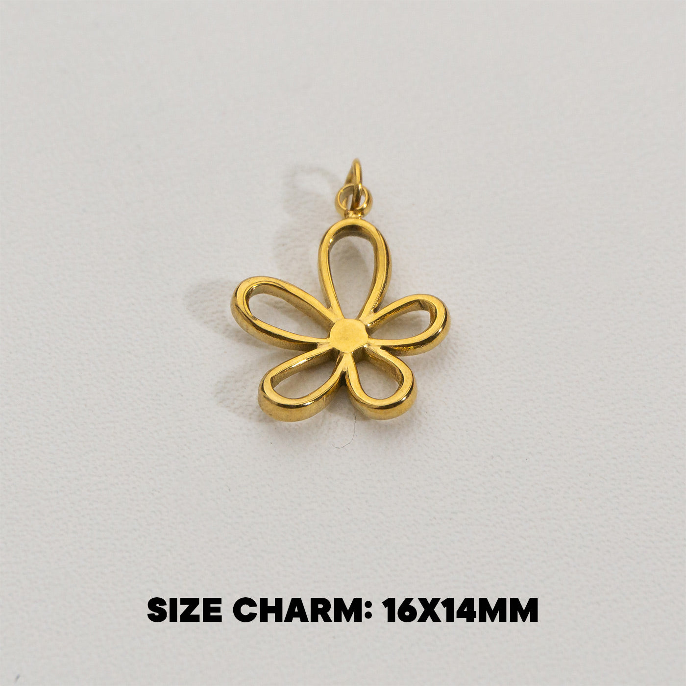 Simple Daisy Flower Charms Stainless Steel PVD Gold Plated Liontin Bunga Daisy Hypoallergenic