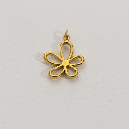 Simple Daisy Flower Charms Stainless Steel PVD Gold Plated Liontin Bunga Daisy Hypoallergenic